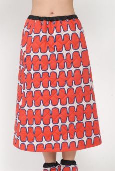 AW15 FISHBONE BORDERS QUILTED SKIRT