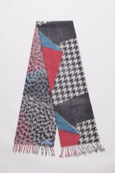 AW16 CUBIC CASCADE HOUNDS TOOTH SCARF